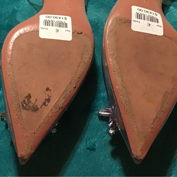 AMINA MUADDI Begum embellished PVC slingback pumps size 41 new - Picture 9 of 16